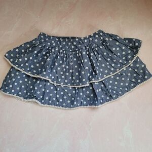 Polka dot ruffle mini skirt skort pull on